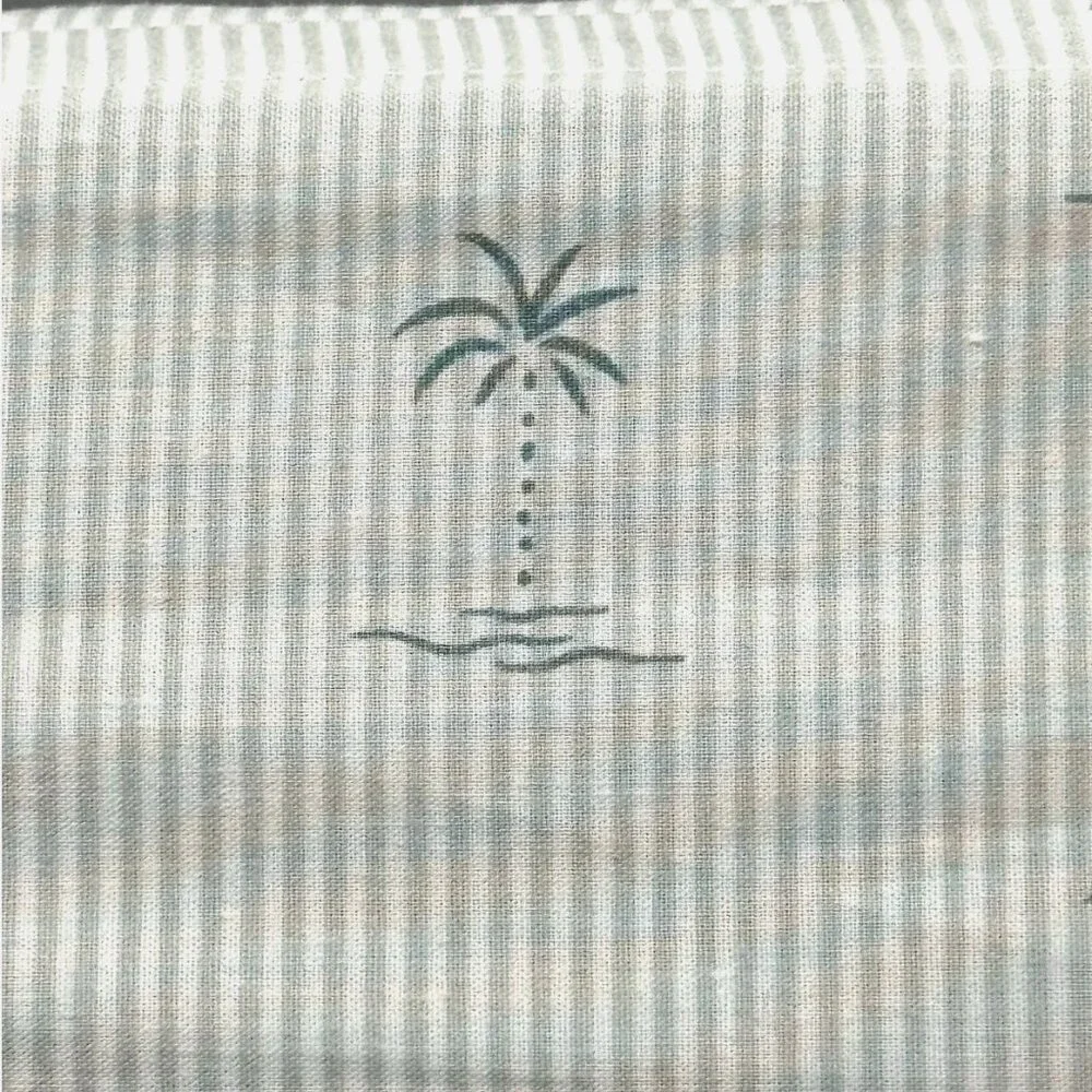 4pc Tommy Bahama KEW PALMS Trees Stripe QUEEN Sheet Set Tropical Cotton Percale